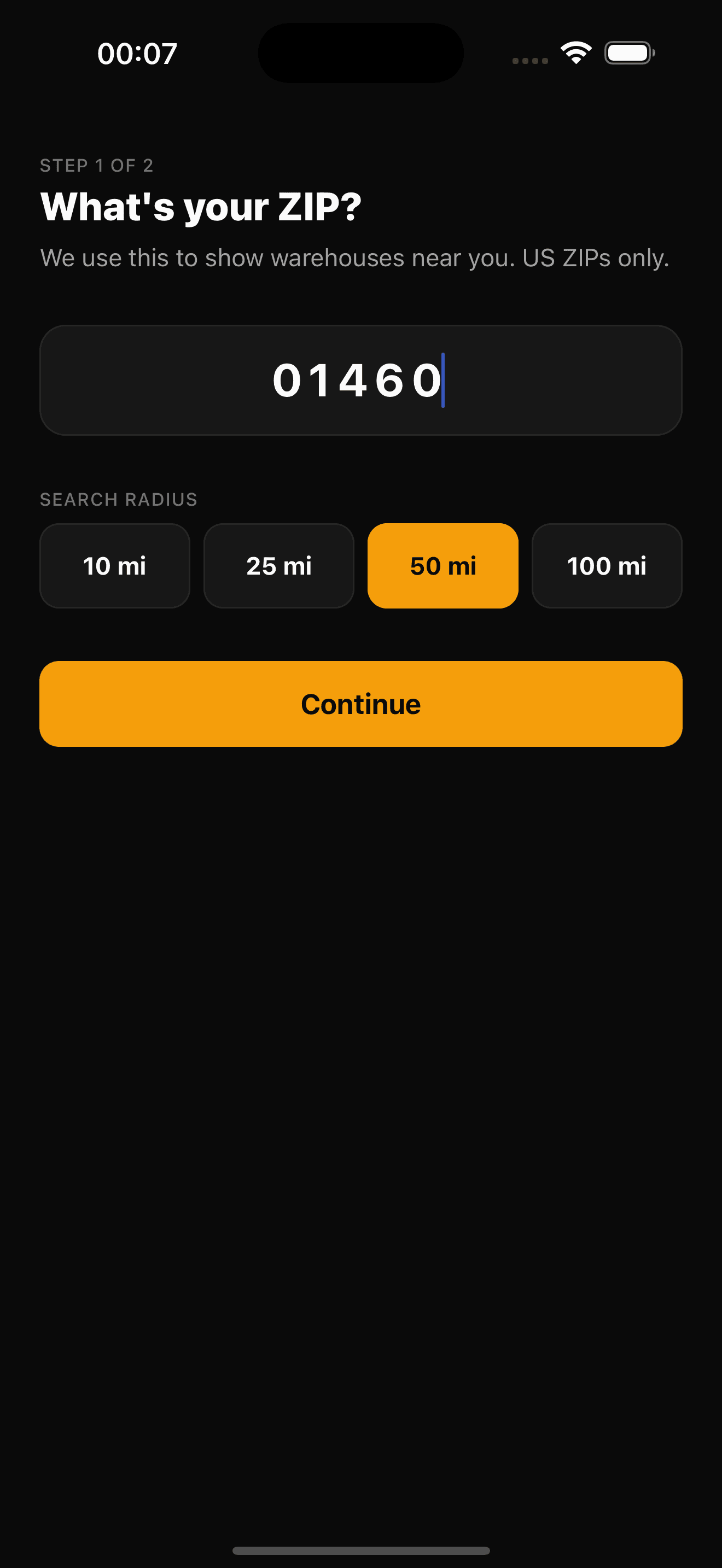 WareWorks app screen